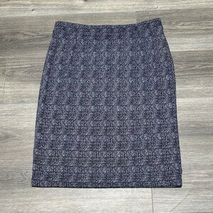 41 Hawthorn Kora Knit Jacquard Pencil Skirt Navy Size Large